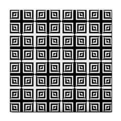 Seamless Pattern Background Black And White Tile Coasters by Sapixe