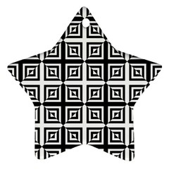 Seamless Pattern Background Black And White Star Ornament (two Sides) by Sapixe