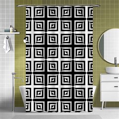 Seamless Pattern Background Black And White Shower Curtain 48  X 72  (small)  by Sapixe