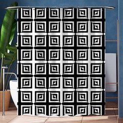 Seamless Pattern Background Black And White Shower Curtain 60  X 72  (medium)  by Sapixe