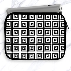 Seamless Pattern Background Black And White Apple Ipad 2/3/4 Zipper Cases by Sapixe