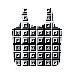 Seamless Pattern Background Black And White Full Print Recycle Bags (m)  by Sapixe