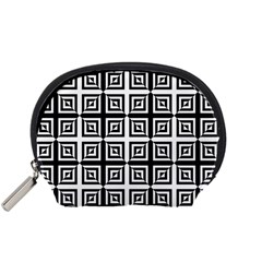 Seamless Pattern Background Black And White Accessory Pouches (small)  by Sapixe