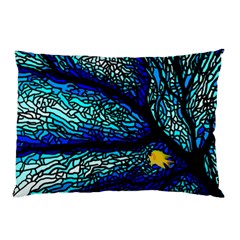 Sea Fans Diving Coral Stained Glass Pillow Case by Sapixe