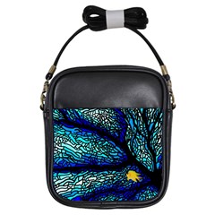 Sea Fans Diving Coral Stained Glass Girls Sling Bags by Sapixe