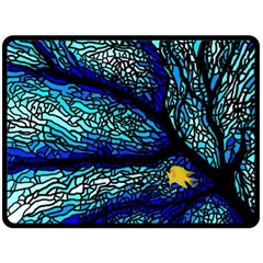 Sea Fans Diving Coral Stained Glass Double Sided Fleece Blanket (large)  by Sapixe