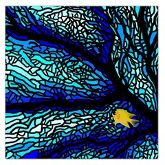 Sea Fans Diving Coral Stained Glass Large Satin Scarf (square) by Sapixe