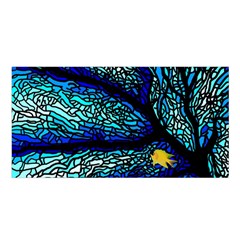 Sea Fans Diving Coral Stained Glass Satin Shawl by Sapixe