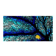 Sea Fans Diving Coral Stained Glass Satin Wrap by Sapixe