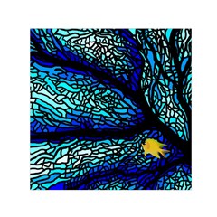 Sea Fans Diving Coral Stained Glass Small Satin Scarf (square) by Sapixe