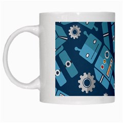 Seamless Pattern Robot White Mugs by Sapixe