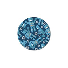 Seamless Pattern Robot Golf Ball Marker by Sapixe