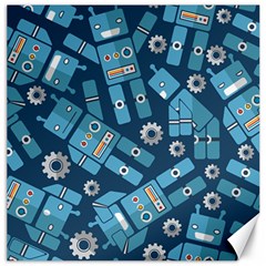 Seamless Pattern Robot Canvas 12  X 12   by Sapixe