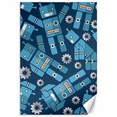 Seamless Pattern Robot Canvas 12  X 18   by Sapixe