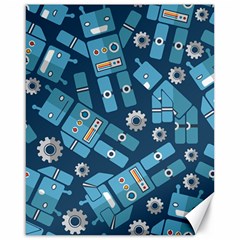 Seamless Pattern Robot Canvas 16  X 20   by Sapixe