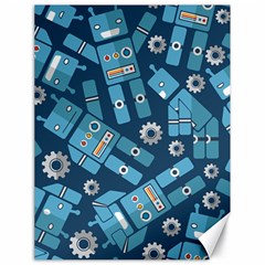 Seamless Pattern Robot Canvas 18  X 24   by Sapixe