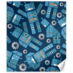 Seamless Pattern Robot Canvas 20  X 24   by Sapixe