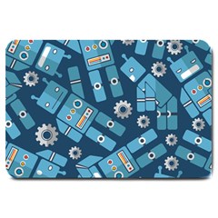 Seamless Pattern Robot Large Doormat  by Sapixe