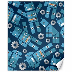 Seamless Pattern Robot Canvas 11  X 14   by Sapixe