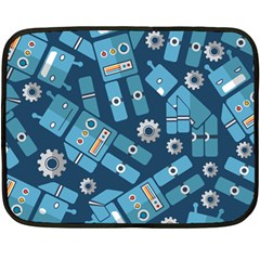 Seamless Pattern Robot Fleece Blanket (mini) by Sapixe