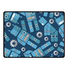 Seamless Pattern Robot Fleece Blanket (small) by Sapixe