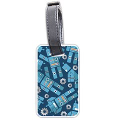 Seamless Pattern Robot Luggage Tags (one Side)  by Sapixe