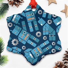 Seamless Pattern Robot Ornament (snowflake) by Sapixe