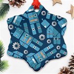 Seamless Pattern Robot Ornament (Snowflake) Front