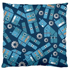 Seamless Pattern Robot Large Flano Cushion Case (one Side) by Sapixe