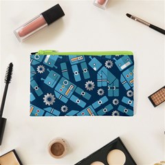 Seamless Pattern Robot Cosmetic Bag (xs) by Sapixe