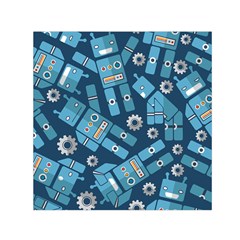 Seamless Pattern Robot Small Satin Scarf (square) by Sapixe