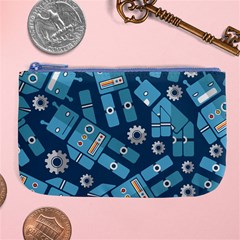 Seamless Pattern Robot Large Coin Purse by Sapixe