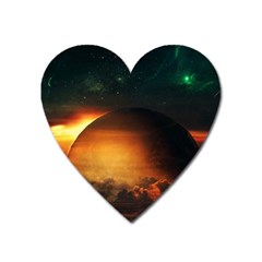 Saturn Rings Fantasy Art Digital Heart Magnet