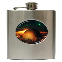 Saturn Rings Fantasy Art Digital Hip Flask (6 Oz) by Sapixe