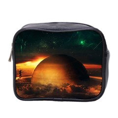 Saturn Rings Fantasy Art Digital Mini Toiletries Bag 2-side by Sapixe