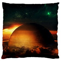 Saturn Rings Fantasy Art Digital Large Flano Cushion Case (one Side) by Sapixe