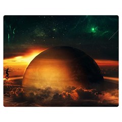 Saturn Rings Fantasy Art Digital Double Sided Flano Blanket (medium)  by Sapixe