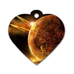 Sci Fi Planet Dog Tag Heart (One Side) Front