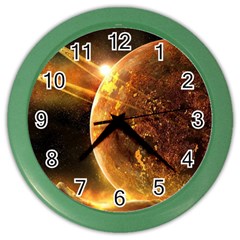 Sci Fi Planet Color Wall Clocks