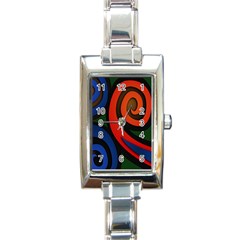 Simple Batik Patterns Rectangle Italian Charm Watch by Sapixe