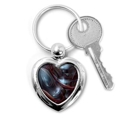 Shells Around Tubes Abstract Key Chains (Heart) 