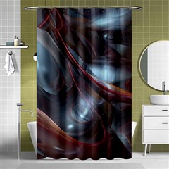 Shells Around Tubes Abstract Shower Curtain 48  x 72  (Small) 