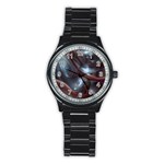 Shells Around Tubes Abstract Stainless Steel Round Watch Front