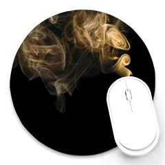 Smoke Fume Smolder Cigarette Air Round Mousepads by Sapixe