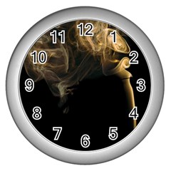 Smoke Fume Smolder Cigarette Air Wall Clocks (silver)  by Sapixe