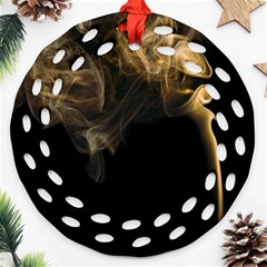 Smoke Fume Smolder Cigarette Air Round Filigree Ornament (two Sides) by Sapixe