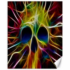 Skulls Multicolor Fractalius Colors Colorful Canvas 11  X 14  