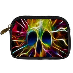 Skulls Multicolor Fractalius Colors Colorful Digital Camera Cases by Sapixe