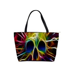 Skulls Multicolor Fractalius Colors Colorful Shoulder Handbags by Sapixe