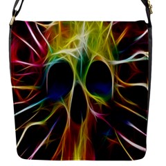 Skulls Multicolor Fractalius Colors Colorful Flap Messenger Bag (s) by Sapixe